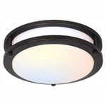 13 Inch LED Flush Mount Ceiling Light Fixture 2700K/3000K/3500K/4000K/5000K, Adjustable Ceiling Lights Oil Rubbed Bronze Saturn Dimmable for Hallway Bathroom Kitchen Staircase