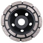 flintronic Diamond Grinding Cup Wheel, Universal 125mm Double Turbo Row for Concrete, Granite, Natural Stone, Masonry