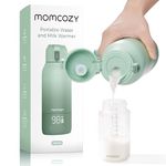 Momcozy Portable Milk Warmer for Travel – Dual Heating for Breast Milk & Water, Fast Heating, Long Battery Life, 17 oz Large Capacity for All-Day Feeding Convenience