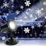QYLPNB Christmas Snowflake Projector,Waterproof Led Snowfall Lights Outdoor,Patio Garden Decorative Lighting for Christmas Xmas Holiday Wedding Indoor Home Party Decoration Show