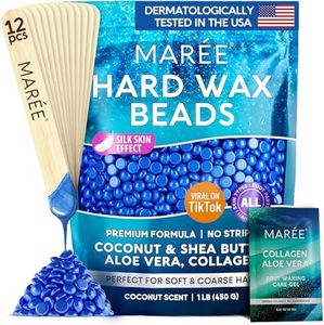 MAREE Hard Wax Beads - Hair Removal Wax Kit with Marine Collagen Shea Butter & Aloe Vera - Bikini Wax Beads, Body Wax Beads for Sensitive Skin - 450G