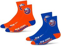 For Bare Feet NHL New York Islanders Quarter Sock Two Pack Team Colors Large