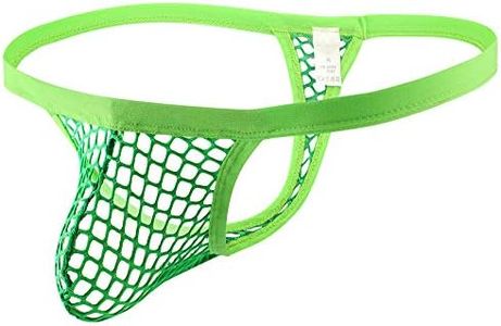 Swbreety Men's Sexy Mesh Fishnet See Through Low Waist Underwear Thong G-String Green
