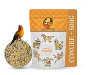 Foodie Puppies Bird Food for Conures - (500g, Pouch) Mix Seeds for Parakeets, Parrots, Macaws, and Cockatoos | Fortified with Canary Seeds, Red Chillis, Peanuts, Yellow Proso, Sunflower & Safflower