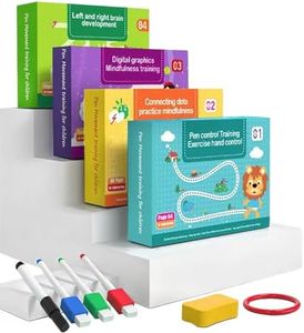 Scribble Smart Workbook,Drawing and Numbers Tracing Books for Kids,Wipe Clean,Practice Copybook with Pens,Eraser, and Ring Closure, Reusable Practice Book for Preschool Age 3-8, (Complete Set)