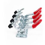 E-TING 4pcs Hand Tool Toggle Clamp Red Plast Horizontal Quick Release Tool (GH-201A)