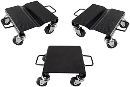 VCT PRO #01131 3Pc 1500lb Capacity Heavy Duty V-Slide Anti-Slip Rubber Pads Snowmobile Dolly Set