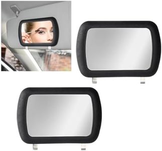 Yourkar 2PCS Car Sun Visor Vanity Mirror, Clip on Rear View Sun Visor Makeup Mirror for Auto, Practical Sun-Shading Cosmetic Mirror for Women Girls, Universal Interior Car Accessories