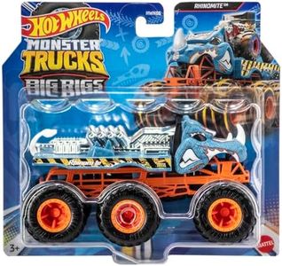 Hot Wheels Monster Trucks Big Rigs, 1:64 Scale Toy Truck with 6 Wheels, Haul or Tow Other Vehicles (Styles May Vary)