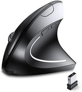 ASOYIOL Ergonomic Mouse Wireless,Rechargeable Vertical Mouse with USB Receiver,6 Buttons 800/1200/1600 Computer Mouse for Laptop PC(Right Hand,Black)