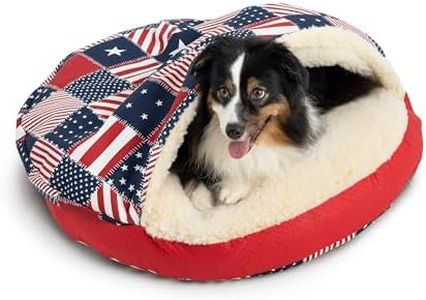 Snoozer Luxury Cozy Cave Pet Bed, Wag Collection, Extra Large - Starpatch Red Diamond