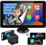 Faninso Baby Car Camera with 7" HD Touch Screen, Car Baby Monitor with Wireless CarPlay Support, 1080P Night Vision, 360° Rotatable Car Seat Camera, Easy Installation