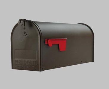 SoB Medium Bronze Galvanized Steel Post-Mount Mailbox, 6.92in. W x 8.87in. H x 20.05in. L - Metal Mailboxes for Outside Post Mount