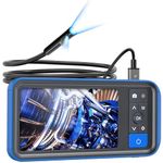 Teslong Dual Lens Endoscope Camera, 4.5 Inch Screen Inspection Camera, 1080P Borescope Camera with Lights, Waterproof Sewer Camera, Semi-Rigid Snake Camera, 32 GB TF Card, Carrying Case (5FT/1.5M)