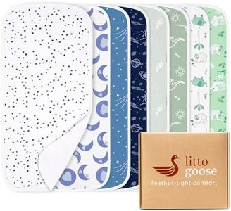 littogoose 8-Pack Waterproof Baby Burp Cloths, 13"X26" Soft Absorbent Burping Clothes for Newborns and Infants, Baby Boys Girls