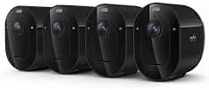 Arlo Pro Security Camera 2K HDR (6th Gen, 2025 Release) - Wireless Outdoor Camera, Rechargeable Removeable Battery, Event Captions, Emergency Response, 6-Month Trial of Secure Plan, 4 Cam, Black