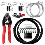 Glarks 73Pcs Bike Brake Cable Housing Kit Including Bicycle Brake Line, V Bike Brake Noodle Cable Guide Pipe and Hose, Bicycle Shifter Cable Housing and Cable Cutter for Road Mountain Bicycle Cycling