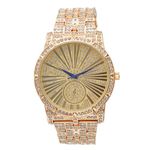 Bling-ed Out Mens Hip Hop Roman Numeral Dial Gold Tone Watch - L0503 Gold