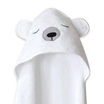 Masilo Organic Cotton Hodded Towel for 0 to 5 Years Baby, Pack of 1 - Polar Bear White