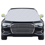 Mengine Windshield Snow Cover, Magnetic Car Snow Windscreen Cover, Sunshade Windscreen Coverwith 9 Magnets and Side Wing Mirror Covers, Windshield Frost Guard Fit for Cars (145 * 118cm)