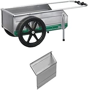 Tipke Manufacturing Company Foldit Portable Aluminum Folding Cart Multipurpose for Groceries, Yard and Construction Work, Green Stripe with Rear Gate