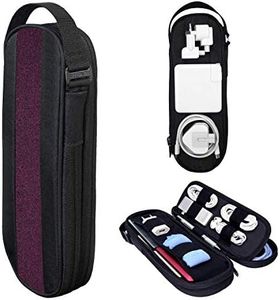 Side by Side Cable Organizer Tech Bag for Laptop Accessories | Electronic Organizer Travel Case for Cord & Tech Gadgets | Small Charger Organizer Pouch for Travel Essentials (Bordeaux)