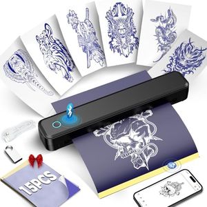 ZRHI Bluetooth Tattoo Stencil Printer, 203DPI Wireless Tattoo Transfer Machine with 2000mAh Battery and 15pcs Transfer Paper for Tattooists & Beginners, Compatible with Phone/Tablet/PC