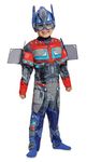 Optimus Prime Toddler Costume, Official Transformers Rise of the Beasts Muscle Padded Costume and Mask, Size (3T-4T)