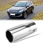 Exhaust Tips Muffler Stainless Steel Car Exhaust Tail End Pipe Rear Tailpipe End Throat for Universal Fitment on Most Cars Sedans (Flat)