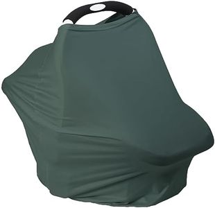 Breathable Car Seat Cover for Babies – Multi-Purpose Soft Rayon Nursing Cover for Breastfeeding, High Stretchy Infant Carseat Canopy, Stroller Cover (Smooth Rayon, Roman Green)