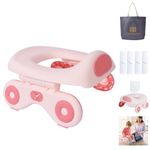 Bebamour Travel Potty for Toddlers Foldable Toilet Seat for Kids Portable Potty Training Car Potty with 32PCS Potty Liners, Handbag Carry Portty Outdoors, Pink