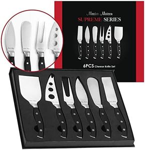 Master Maison 6-Piece Premium Cheese Knife Set | 6 Stainless Steel German Knives With Storage Box | Perfect For Charcuterie Boards And Cheese Platters | Charcuterie Accessories