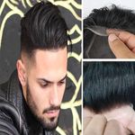 INAAYA Human Hair USA Hair Patch/Toupee For Baldness In Crown Area With Free 2 Color Refresher 1 Dryer 4 Patch Clips (7 * 5, Black)