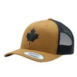 TP THE PRIDE Canada Hat Premium 3D Patch Trucker Hat, Snapback Cap Handmade in USA with Imported Goods (CA6606TAN-MapleBlack)