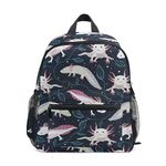 CHIFIGNO Kids Backpacks School Backpack Kids Travel Bag for Girls Boys Kindergarten Elementary Junior Primary, Funny Curious Axolotls, M, Travel Backpacks
