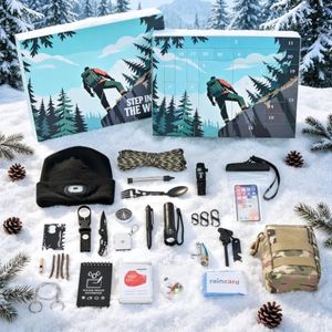 Bearhug Advent Calendar Survival Kit 24Days Outdoor Gear Gift Box for Men