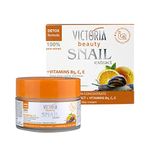 Victoria Beauty Snail Cream with Vitamin C, E and B5 - Illuminating Snail Mucin Moisturiser - Anti Wrinkle Face Cream - Day Cream - Dark Spot Remover for Face - 100% Pure Organic Snail Extract, 50ml