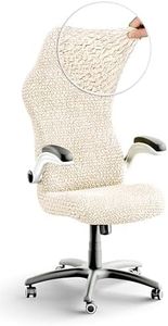 PAULATO BY GA.I.CO. Office & Gaming Chair Cover - Stretch Computer Desk Chair Cover with Zipper - Soft Fabric Slipcovers - Durable Chair Slip Cover - Microfibra Collection - Cream (Office Chair)