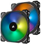 Corsair ML140 PRO RGB, 140mm Premium Magnetic Levitation RGB LED PWM Fans - Twin Pack with Lighting Node PRO (400 RPM to 1,200 RPM, Low Noise, High Performance) Black