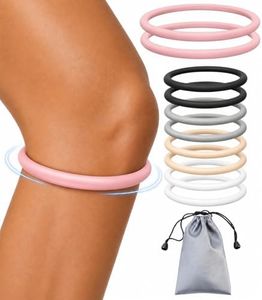 2PCS Patella Band for Knee Pain Relief, Silicone Patellar Tendon Support Strap Brace for Basketball, Running, Jumpers Knee, Tennis, Tendonitis, Soccer and Hiking, Women and Men, Includes Storage Bag (Pink)