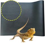 LUCKITTY Arbitrary Cutting Terrarium Reptile Carpet, Reptile Mat, Bearded Dragon Tank Accessories Flooring, Bearded Dragon, Leopard Gecko Substrate, Snake,Tortoise Bedding Black 17.5“× 79”