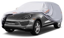 GUNHYI 6 Layers Heavy Duty Suv Car Cover Waterproof 100%, Custom Fit For Porsche Cayenne 2010-2024, All Weather Outdoor Car Cover Sun Rain Dust Protection, With Zip And Cotton Lined, Silver