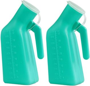 Cymax 2 Pack Thick Male Urinal Urine Bottle1000ml, Portable Men Urinal Pee Bottle with Spill Proof Lid for Travel & Urine Collection,Green