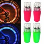 AWADH- 4 PCS Bicycle Tyre Valve Light Bike Wheel Valve Light LED Reflectors, Cycle Wheel Light (Multicolor) Chuchi Light (Pack of 4) |
