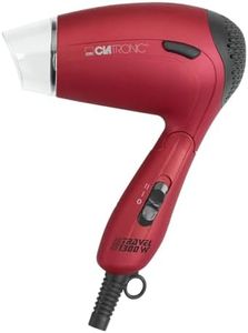 Clatronic® kompakter Haartrockner inkl. praktischer Klarsichttasche | Hair Dryer mit Klappgriff & 2 Leistungsstufen | Haarföhn mit Volumen-Diffusor & 360° drehbarer Formdüse | 1200W | HTD 3429 rot