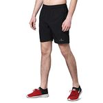 Dpassion Sport Shorts for Men with Side Pocket|Gym Shorts for Men | Running Shorts for Men | Regular Shorts for Men Polyester Black