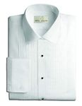 Neil Allyn Mens Tuxedo Shirt Poly/Cotton Laydown Collar 1/4 Inch Pleat (16 X 32-33)White