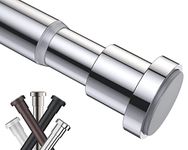 BRIOFOX Tension Curtain Rod 43-73 Inches, Never Rust Shower Curtain Rod for Windows or Doorways, Chrome