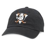 American Needle Anaheim Ducks Blue Line Team Logo Slouch Adjustable Hat Black