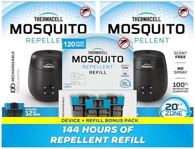 Thermacell E55 E-Series Rechargeable Mosquito Repeller 2-Pack + 120-Hr Refill Bundle, 20' Mosquito Protection Zone; Graphite; 144 Hours of Protection; Bug Spray Alternative; Scent Free; No Flame